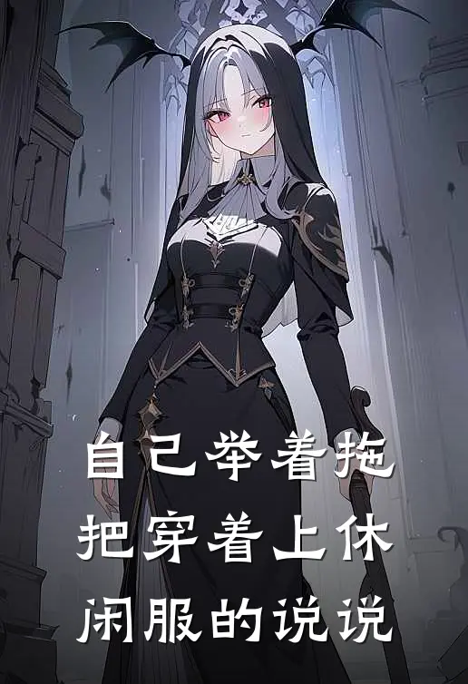自己举着拖把穿着上休闲服的说说